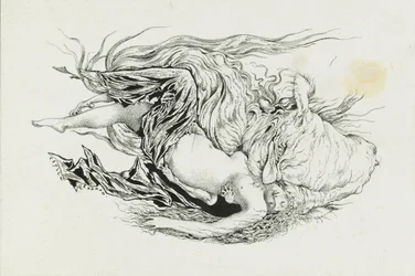 Chernomor y Lyudmila. Ilustración del poema Ruslan y Lyudmila de A. Pushkin, 1921-1926