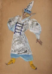 Diseño de vestuario para la ópera El gallo de oro de N. Rimsky-Korsakov
