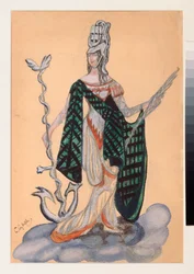 Costume preparatoire pour la piece de théâtre "Le triomphe des Etats" de A Bobrishchev Pouchkine (Bobrishchev-Pouchkine) (Diseño de vestuario para la obra de teatro El triunfo de los Estados de A Bobrishchev-Pushkin (Bobrishchev Pushkin) - Oeuvre de Sergei