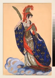 Costume preparatoire pour la piece de théâtre "Le triomphe des Etats" de A Bobrishchev Pouchkine (Bobrishchev-Pouchkine) (Diseño de vestuario para la obra de teatro El triunfo de los Estados de A Bobrishchev-Pushkin (Bobrishchev Pushkin) - Oeuvre de Sergei