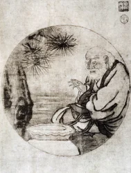 Retrato de Lao-Tzu, filósofo chino del siglo VI a.C., dibujo de Sesshu Toyo (1420-1506), civilización japonesa, período Muromachi
