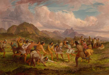 Juego de pelota entre los indios Sioux