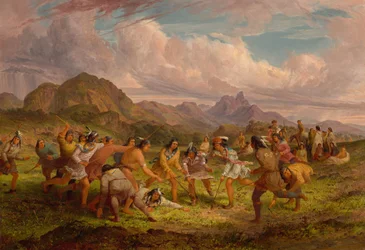 Juego de pelota entre los indios Sioux, 1851