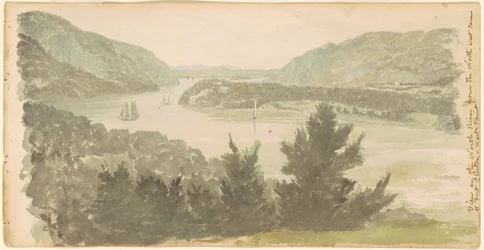 Vista del río North desde la esquina noroeste de Fort Clinton—West Point
