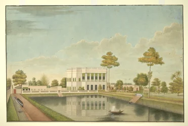 Add Or 488 Calcuta casa rodeada de un jardín con tanque y dependencias