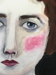 Retrato de una mujer sonrojada