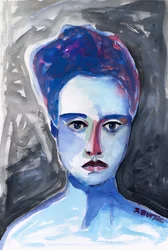 Retrato en azul intenso