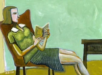 Mujer leyendo en silencio