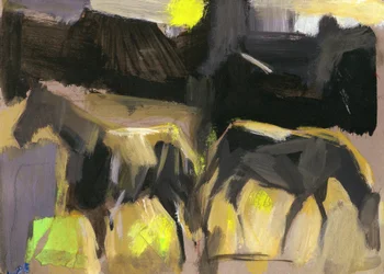 Caballos grises, 2024 (gouache sobre papel)