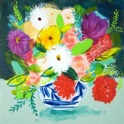Flores pintadas vibrantes