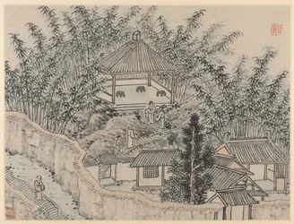 Doce vistas de la colina del Tigre, Suzhou: Pabellón de Bambú, colina del Tigre, después de 1490