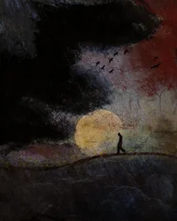 Noche oscura, luna dorada