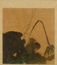 Hoja del Álbum de Temas Estacionales: Pincel, Soporte y Hojas, 1847