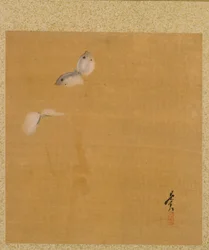 Hoja del Álbum de Temas Estacionales: Hojas de arce y pluma, 1847