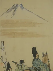 Viajeros cerca del Monte Fujiyama, c.1872
