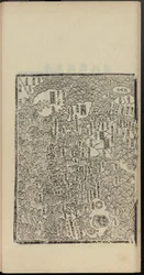 Haedong Chegukki primer mapa impreso de Japón, Parte izquierda, 1471