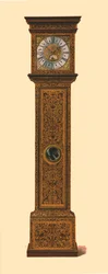 Reloj incrustado con marquetería oscura, 1905