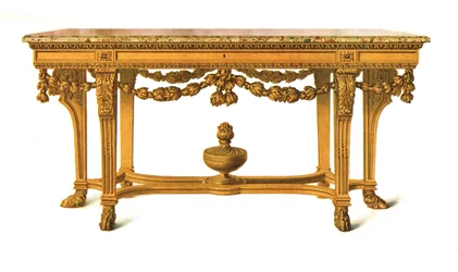 Mesa dorada con tapa de mármol, 1908