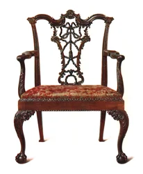 Silla de respaldo de cinta de caoba, 1906