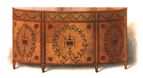 Cómoda de madera satinada, 1908