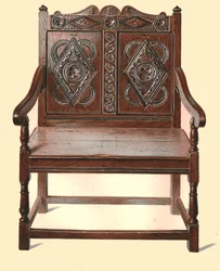 Silla doble de roble galés, 1904