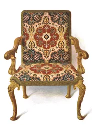 Silla dorada cubierta de bordado, 1906