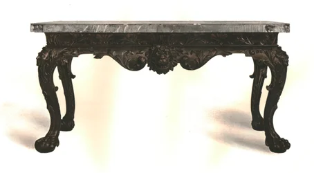 Mesa de madera teñida con tapa de Scagliola, 1906