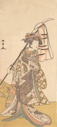 Actor de Kabuki Segawa Kikunojo III en un papel femenino Shizuka Gozen, ca. 1777