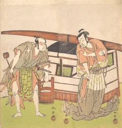 El actor Otani Hiroji III y el actor Onoe Kikugoro I, ca. 1778