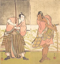 El actor Sakata Hangoro II y el actor Matsumoto Koshiro IV