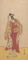 El quinto Ichikawa Danjuro como un hombre de pie, ca. 1775