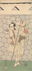 El Primer Nakamura Nakazo como Guerrero Disfrazado de Rokubu, 1770 o 1771