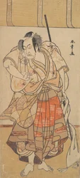 El primer Onoe Kikugoro como un hombre enojado, ca. 1772