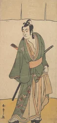 El segundo Ichikawa Monnosuke en el papel de Soga no Juro Sukenari, segundo mes de 1785