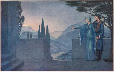 El Príncipe y Elsie. "Ah, no tan pronto, mira aquel fuego, es la luna que sale lentamente sobre la colina oriental