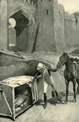 Roberts encuentra a Nicholson mortalmente herido bajo las murallas de Delhi, 1901