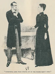 Algo parecido al miedo surgió en los ojos de la joven, 1892