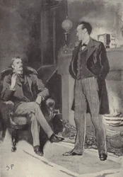 Entonces se paró junto al fuego: escena del misterio de Sherlock Holmes Un escándalo en Bohemia, de Arthur Conan Doyle