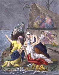 El diluvio, de una biblia impresa por Edward Gover