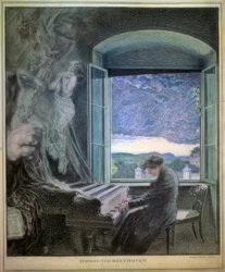 Alegoría de Beethoven como genio musical