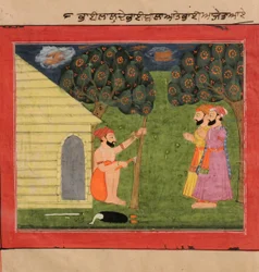Bhai Bala y Bhai Ajit visitan a Bhai Lalu el carpintero