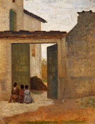 Viático, circa 1864, por Silvestro Lega (1826-1895)