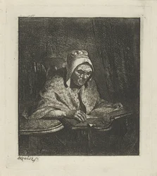 Anciana leyendo