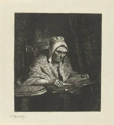 Anciana leyendo