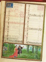 Folio de un libro de horas en miniatura, uso de Roma, Brujas