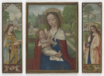Virgen y Niño; Santas Catalina y Bárbara, c.1520