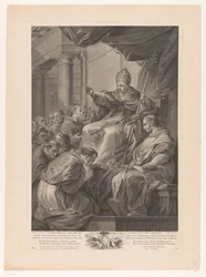 Papa Gregorio rodeado de cardenales
