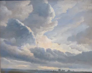 Estudio de nubes con una puesta de sol cerca de Roma