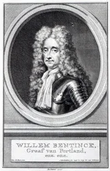 William Bentinck, 1er Conde de Portland, grabado por Jacobus Houbraken después de un original de Robert Williams