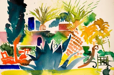 Sillas rojas, 2016 (acuarela)